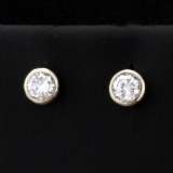 .50ct Tw Diamond Stud Earrings In 14k White Gold