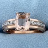 2.5ct Morganite And Diamond Ring In 10k Rose Gold