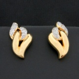 Designer Diamond Earrings In 14k Yellow Gold