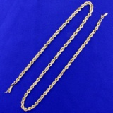 19 Inch Twisting Rope Neck Chain In 14k Yellow Gold