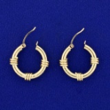 Designer Hoop Earrings In 10k And 14k Yellow Gold