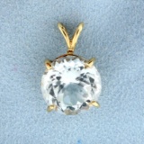 8ct Solitaire White Sapphire Pendant In 14k Yellow Gold