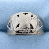 Antique 32 Degree Masonic Ring In 10k White Gold