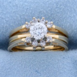 3/4ct Tw Diamond Engagement Ring With Ring Jacket