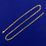18 Inch Figaro Neck Chain In 14k Yellow Gold