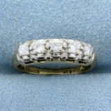 1/4ct Tw Vintage Five-stone Diamond Ring In 14k Yellow And White Gold