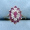 Vintage 1ct Tw Natural Ruby And Diamond Ring In 14k Yellow Gold