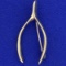 Good Luck Wishbone Pin In 14k Yellow Gold