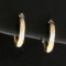 Petite Child's Diamond Cut Hoop Earrings In 14k Yellow And White Gold