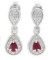 Pear Cut Ruby Dangle Earrings In Sterling Silver