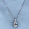 Tahitian Pearl Pendant On 16 Inch Neck Chain In 14k White Gold