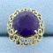 5ct Amethyst Statement Ring In 14k Yellow Gold