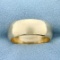 Vintage Wide 8mm Men's Wedding Band Ring In 14k Yellow Gold