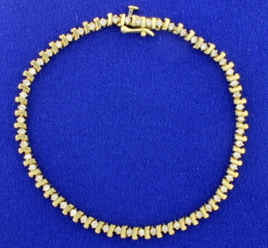 3/4ct Tw Diamond Tennis Bracelet In 14k Yellow Gold