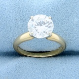 2 Carat Diamond Solitaire Engagement Ring In 14k Yellow Gold Setting