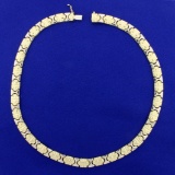 Designer Link Necklace In 18k Yellow And White Gold