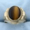 6ct Cabochon Tiger's Eye Ring In 14k Yellow Gold