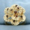 Garnet Flower Ring In 14k Yellow Gold