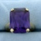 10ct Lab Purple Sapphire Ring In 10k Yellow Gold