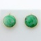 Vintage Natural Jade Screw-back Earrings In 14k Yellow Gold