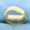 Modern Wave Design Ring In 14k Yellow Gold