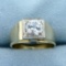 1.5ct Solitaire White Sapphire Ring In 14k Yellow And White Gold