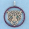 Effy Designer Tiger Pendant With Rubies And Emeralds In 14k Yellow And White Gold