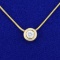 Italian-made 1/3ct Solitaire Diamond Necklace In 14k Yellow Gold