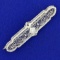 Antique Filigree Diamond Pin In 14k White Gold