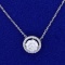 1.1ct Tw Diamond Halo Necklace In Platinum