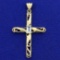 1/3ct Aquamarine Cross Pendant In 14k Yellow Gold