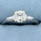 Antique 1ct Tw Old European Cut And Baguette Diamond Engagement Ring In Platinum