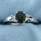 Color Changing Natural 1ct Alexandrite And Diamond Ring In 14k White Gold