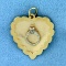 Engravable Diamond Engagement Ring Heart Pendant In 14k Yellow And White Gold