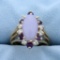 4ct Tw Purple Jade, Amethyst, And Diamond Ring In 14k Yellow Gold