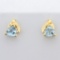 1.5ct Tw Aquamarine And Diamond Earrings In 14k Yellow Gold