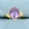 3ct Amethyst And Diamond Ring In 14k Yellow Gold