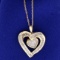 1ct Tw Diamond Heart Pendant And Chain In 10k Yellow Gold