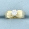 Vintage .4ct Diamond Solitaire Engagement Ring In 14k Yellow Gold