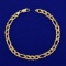 Italian-made Figaro Link Bracelet In 14k Yellow Gold