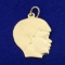 Boy's Head Pendant Or Charm In 14k Yellow Gold