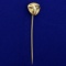 Antique Old European Cut Diamond Pin In 14k Yellow Gold