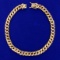 Heavy Fancy Cuban Link Bracelet In 18k Yellow Gold