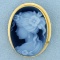1 1/4 Inch Cameo Pendant Or Pin In 18k Yellow Gold