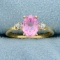 Pink And White Sapphire Ring In 10k Yellow Gold