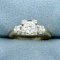 Vintage 2/3ct Tw Three-stone Diamond Engagement Or Anniversary Ring In 14k Yellow And White Gold