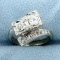 Antique Old European Cut Diamond Ring In 14k White Gold