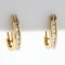 1/2ct Tw Baguette Diamond Hoop Earrings In 10k Yellow Gold