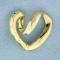 Unique Design Heart Pendant Or Slide In 14k Yellow Gold