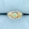 2ct Tw Three-stone White Opal Ring In 14k White Gold